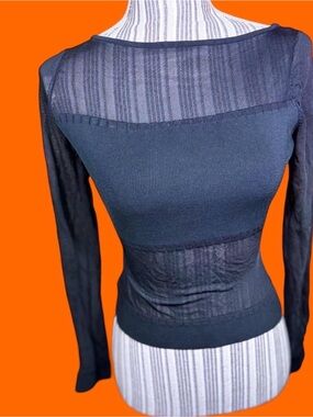 Y2k Bebe sheer black knit top
